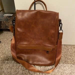 Anti Theft brown backpack